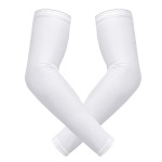 HDE Arm Compression Sleeves for Kids Basketball Shooting Sleeve - Youth Sports Football Baseball Softball White - YS
