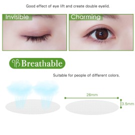 400 Pairs Adhesive Invisible Single Side Eyelid Tape Stickers Makeup Breathable Big Eye Decoration Strips, Instant Eye Lift Without Surgery, Perfect for Uneven Droopy Hooded eyelids