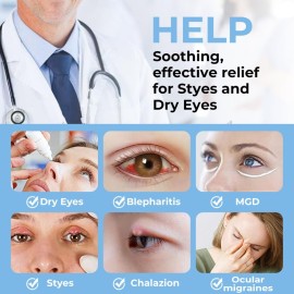 Aroma Season Heated Eye Mask for Dry Eyes, Warm Eye Compress with Flaxseed for MGD, Dry Eye Syndrome, FSA HSA Eligible, Chalazion Blepharitis Stye Eye Treatment, Steam Moist to Unclog Glands (Blue)