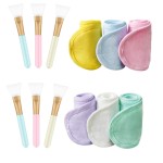 Tbestmax 6 Silicone Face Mask Brushes Facial Mud Applicator Clay Tools and 6 Spa Facial Headband Terry Cloth