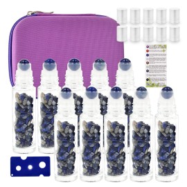 Essential Oil Roller Bottle 10ml w EVA Carrying Travel CaseClear Glass Bottle with silver Cap10packGemstone Roller BallsHealing Crystal Chips InsideOpener)Gemstone Roller Ball Bottles Essential Oil Roller Bottle 10ml w EVA Carrying Travel CaseClear Glass Bottle with silver Cap10packGemstone Roller BallsHealing Crystal Chips InsideOpener)Gemstone Roller Ball Bottles