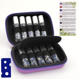 Essential Oil Roller Bottle 10ml w EVA Carrying Travel CaseClear Glass Bottle with silver Cap10packGemstone Roller BallsHealing Crystal Chips InsideOpener)Gemstone Roller Ball Bottles Essential Oil Roller Bottle 10ml w EVA Carrying Travel CaseClear Glass Bottle with silver Cap10packGemstone Roller BallsHealing Crystal Chips InsideOpener)Gemstone Roller Ball Bottles