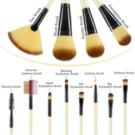 Makeup Brush Set with Case - 12 Pcs Makeup Brush Sets for Foundation Beauty Eyeshadow Blush Powder Concealer Contour Brushes Kit with Black Case Makeup Brush Set with Case - 12 Pcs Makeup Brush Sets for Foundation Beauty Eyeshadow Blush Powder Concealer Contour Brushes Kit with Black Case