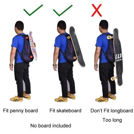 YYST Backpack Attachment Carrier Hanger Rack Hook Holder for Carrying Mini Cruiser, Cruiser Board,Skateboard - Fit Most Backpacks - Easy to Use - No Backpack