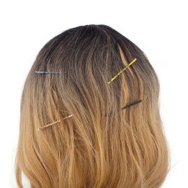 Lux Accessories Grey White Black Gold Peach Glittery 5 each Set of Hair Pins Lux Accessories Grey White Black Gold Peach Glittery 5 each Set of Hair Pins