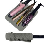 Sygile 11 X 7.5 Large Size Heat Resistant Silicone Travel Mat for Hair Straighteners, Curling Irons, Flat Irons, Other Hair Styling Tools, Portable Silicone Pad Cover for Travel Vanity Salon - Gray