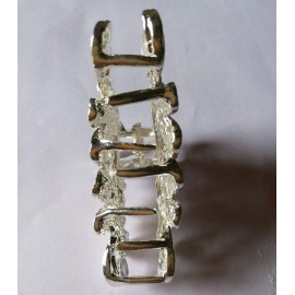 Numblartd Vintage Silver Chic Alloy Fancy Hair Claw Jaw Clips Pins with White Rhinestone - Fashion Retro Hair Catch Hair Updo Grip Hair Accessories for Women