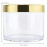 Beauticom 4 oz. (120g/120ML, Quantity: 6 Pieces) Thick Wall Round Leak Proof Clear Acrylic Jars w/Lids for Beauty, GOLD, 6 Pieces (6 Jars + Lids Together),