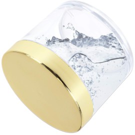 Beauticom 4 oz. (120g/120ML, Quantity: 6 Pieces) Thick Wall Round Leak Proof Clear Acrylic Jars w/Lids for Beauty, GOLD, 6 Pieces (6 Jars + Lids Together),