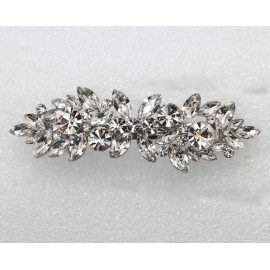 Faship Gorgeous Clear Rhinestone Crystal Flower Barrette Clip