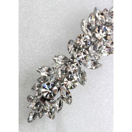 Faship Gorgeous Clear Rhinestone Crystal Flower Barrette Clip