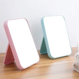 Coobbar Foldable Desktop Princess Mirror - Square, Simple, Portable Makeup Mirror for Women (Green)