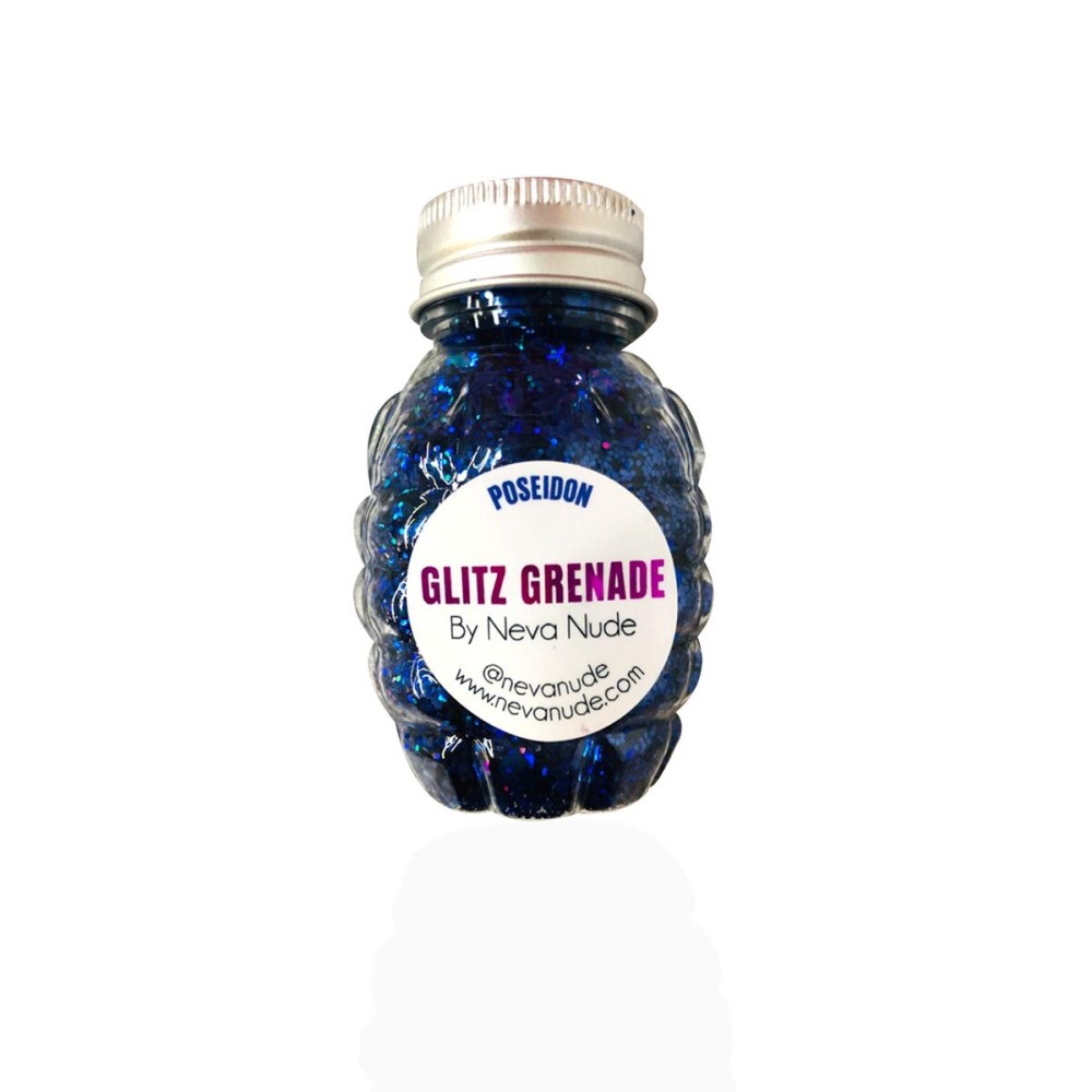 Neva Nude Face and Body Glitter Keychain - Chunky Glitter in Aloe for Festivals, Raves, and More | Cosmetic Grade | Super Sparkly (Poseidon Deep Blue Holographic Glitz Grenade) Neva Nude Face and Body Glitter Keychain - Chunky Glitter in Aloe for Festivals, Raves, and More | Cosmetic Grade | Super Sparkly (Poseidon Deep Blue Holographic Glitz Grenade)