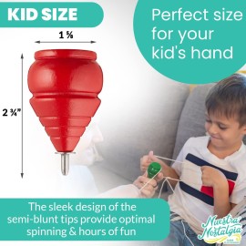 Authentic Spinning Tops Classic Wooden Trompos [Set of 3]