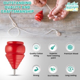 Authentic Spinning Tops Classic Wooden Trompos [Set of 3]