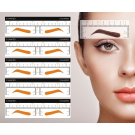 50 PCS The Perfect Brow Stencil Eyebrow Stencils Eyebrows Shape Reusable Makeup Stencils & templates (S Shaped Arch)