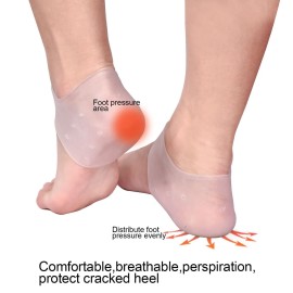 BrilliStar Moisturizing Gel Heel Socks, Silicone, 2 Pairs, One Size, Dry Skin, Plantar Fasciitis & Heel Spurs Relief