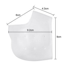 BrilliStar Moisturizing Gel Heel Socks, Silicone, 2 Pairs, One Size, Dry Skin, Plantar Fasciitis & Heel Spurs Relief