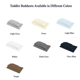 PLAIN PRINTED LINEN 3-Piece Toddler Sheet Set, 100% Cotton Fitted Sheet, Flat Sheet and Envelope Pillowcase, Toddler Bed Set,Crib Sheets Set,Mini Crib Sheets (Light Blue Solid)