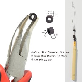 1000 Pcs 5.0 mm Silicone Lined Micro Links Rings Hair Extensions Beads Silicone Lined Beads for Human Hair Extensions and Feather Extensions (Dark Brown)