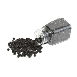 1000 Pcs 5.0 mm Silicone Lined Micro Links Rings Hair Extensions Beads Silicone Lined Beads for Human Hair Extensions and Feather Extensions (Dark Brown)