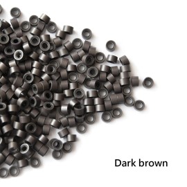 500 Pcs 5.0 mm Silicone Lined Micro Links Rings Hair Extensions Beads Silicone Lined Beads for Human Hair Extensions and Feather Extensions (Dark Brown) 500 Pcs 5.0 mm Silicone Lined Micro Links Rings Hair Extensions Beads Silicone Lined Beads for Human Hair Extensions and Feather Extensions (Dark Brown)