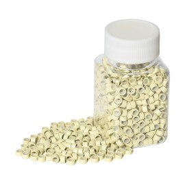 1000pcs Silicone Lined Micro Links Rings Beads Hair Feather Extensions 5.0x3.0x3.0 mm Hair Beads (Blonde)