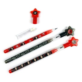 TINYMILLS 24 Pcs Ninjas Multi Point Stackable Push Pencil Assortment with Eraser for Ninja Birthday Party Favor Prize Carnival Goodie Bag Stuffers Classroom Rewards Pinata Fillers