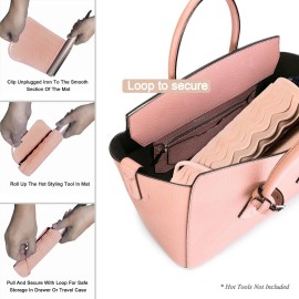 Sygile 11 X 7.5 Large Size Heat Resistant Silicone Travel Mat for Hair Styling Tools, Hair Straighteners, Curling Irons, Flat Irons, Hot Iron Holster for Vanity Salon Pad Cover - Blush Pink