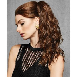 18 Simply Curly Ponytail Color R830 GINGER BROWN - Hairdo Hairpieces Claw Clip Pony Tru2Life Heat Friendly Beach Waves Synthetic