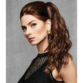 18 Simply Curly Ponytail Color R830 GINGER BROWN - Hairdo Hairpieces Claw Clip Pony Tru2Life Heat Friendly Beach Waves Synthetic