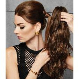 18 Simply Curly Ponytail Color R830 GINGER BROWN - Hairdo Hairpieces Claw Clip Pony Tru2Life Heat Friendly Beach Waves Synthetic
