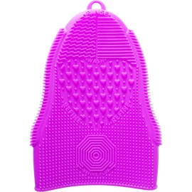 ScivoKaval Makeup Brush Cleaner Glove Mat Mitt Silicone Cosmetic Cleaning Scrubber Tool Face Brushes and Eye Brush Washing Pad Light Purple