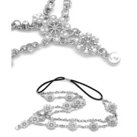 Anglacesmade Bohemian Bridal Head Chain Crystal and Pearl Forehead Band for Wedding Rhinestone Belly Dancer Jewelry Prom Party Festival Head Piece for Women and Girls(Silver) Anglacesmade Bohemian Bridal Head Chain Crystal and Pearl Forehead Band for Wedding Rhinestone Belly Dancer Jewelry Prom Party Festival Head Piece for Women and Girls(Silver)