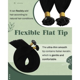 Ugeat K Tip Hair Extensions Real Human Hair Jet Black Flat Tip Human Hair Extensions Jet Black Keratin Ktips 22 Inch Add Length Long Hairstyles for Women 50S 50G Ugeat K Tip Hair Extensions Real Human Hair Jet Black Flat Tip Human Hair Extensions Jet Black Keratin Ktips 22 Inch Add Length Long Hairstyles for Women 50S 50G