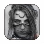 DoubleNine Crescent Moon Drop Pendant Tassels Head Chain Black Beads Bronze Headband Retro Natural Stone Crystal Hair Accessories Headpiece for Women Bride Wedding (Black Large Beads)