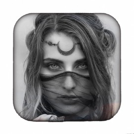 DoubleNine Crescent Moon Drop Pendant Tassels Head Chain Black Beads Bronze Headband Retro Natural Stone Crystal Hair Accessories Headpiece for Women Bride Wedding (Black Large Beads)