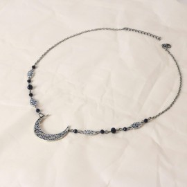 DoubleNine Crescent Moon Drop Pendant Tassels Head Chain Black Beads Bronze Headband Retro Natural Stone Crystal Hair Accessories Headpiece for Women Bride Wedding (Black Large Beads) DoubleNine Crescent Moon Drop Pendant Tassels Head Chain Black Beads Bronze Headband Retro Natural Stone Crystal Hair Accessories Headpiece for Women Bride Wedding (Black Large Beads)