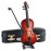 Dselvgvu Wooden Miniature Violin with Stand, Bow and Case Mini Violin Musical Instrument Replica Collectible Figurines Collection Decorative Ornament Dollhouse Accessories Model (5.63x2.05x0.75)