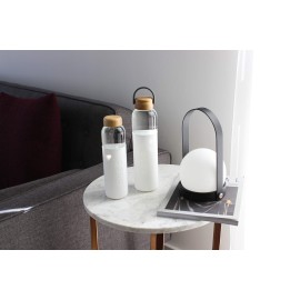 SOMA Glass Water Bottle with Silicone Sleeve, BPA-Free, White, 25oz