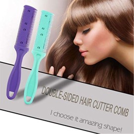 Hair Cutter Comb,Dual Side Haircut Scissor Hair Cutting Trimming Comb,with Stainless Steel Blade Hair Grooming Shaper Tool,for Long or Short Hair Hair Cutter Comb,Dual Side Haircut Scissor Hair Cutting Trimming Comb,with Stainless Steel Blade Hair Grooming Shaper Tool,for Long or Short Hair