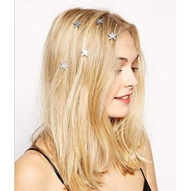 Yean Star Hair Clips Gold Hair Pins 5 Packs Make Up Headpieces for Women and Girls (Silver)
