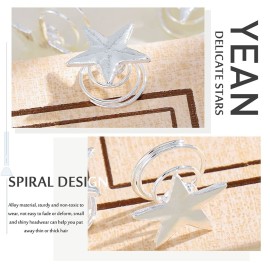 Yean Star Hair Clips Gold Hair Pins 5 Packs Make Up Headpieces for Women and Girls (Silver)