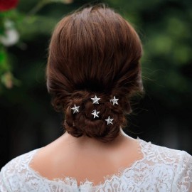 Yean Star Hair Clips Gold Hair Pins 5 Packs Make Up Headpieces for Women and Girls (Silver)