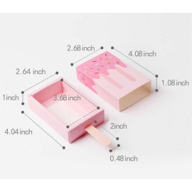 Adam Victor 3D Popsicle Box Design- Gift Boxes Funny Paper Candy Box, Party Decoration- DIY Lovely Party Favor& Mini Goody Boxes, 12 Pcs in Package, 2 Colors(Pink and Blue)