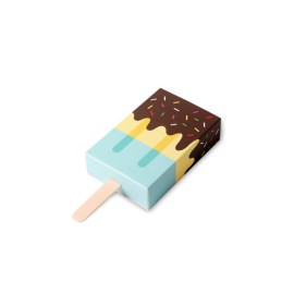 Adam Victor 3D Popsicle Box Design- Gift Boxes Funny Paper Candy Box, Party Decoration- DIY Lovely Party Favor& Mini Goody Boxes, 12 Pcs in Package, 2 Colors(Pink and Blue)