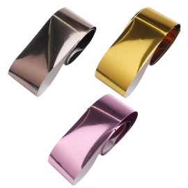 WOKOTO 10 Rolls Solid Color Nail Art Foil Stickers Tip Mirror Design Starry Sky Adhesive Nail Transfer Decals Manicure Decoration (0.98inchs*39.4inchs)