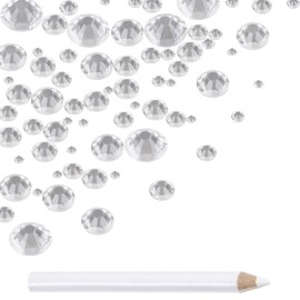 LPBeads 3456 Pieces Nail Crystals AB Nail Art Rhinestones Round Beads Flatback Glass Charms Gems Stones, 6 Sizes for Nails Decoration Makeup Clothes Shoes (Mix SS3 4 5 6 8 10, Crystal Clear)