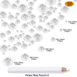 LPBeads 3456 Pieces Nail Crystals AB Nail Art Rhinestones Round Beads Flatback Glass Charms Gems Stones, 6 Sizes for Nails Decoration Makeup Clothes Shoes (Mix SS3 4 5 6 8 10, Crystal Clear) LPBeads 3456 Pieces Nail Crystals AB Nail Art Rhinestones Round Beads Flatback Glass Charms Gems Stones, 6 Sizes for Nails Decoration Makeup Clothes Shoes (Mix SS3 4 5 6 8 10, Crystal Clear)