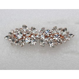 Faship Gorgeous Clear Rhinestone Crystal Floral Hair Barrette Clip